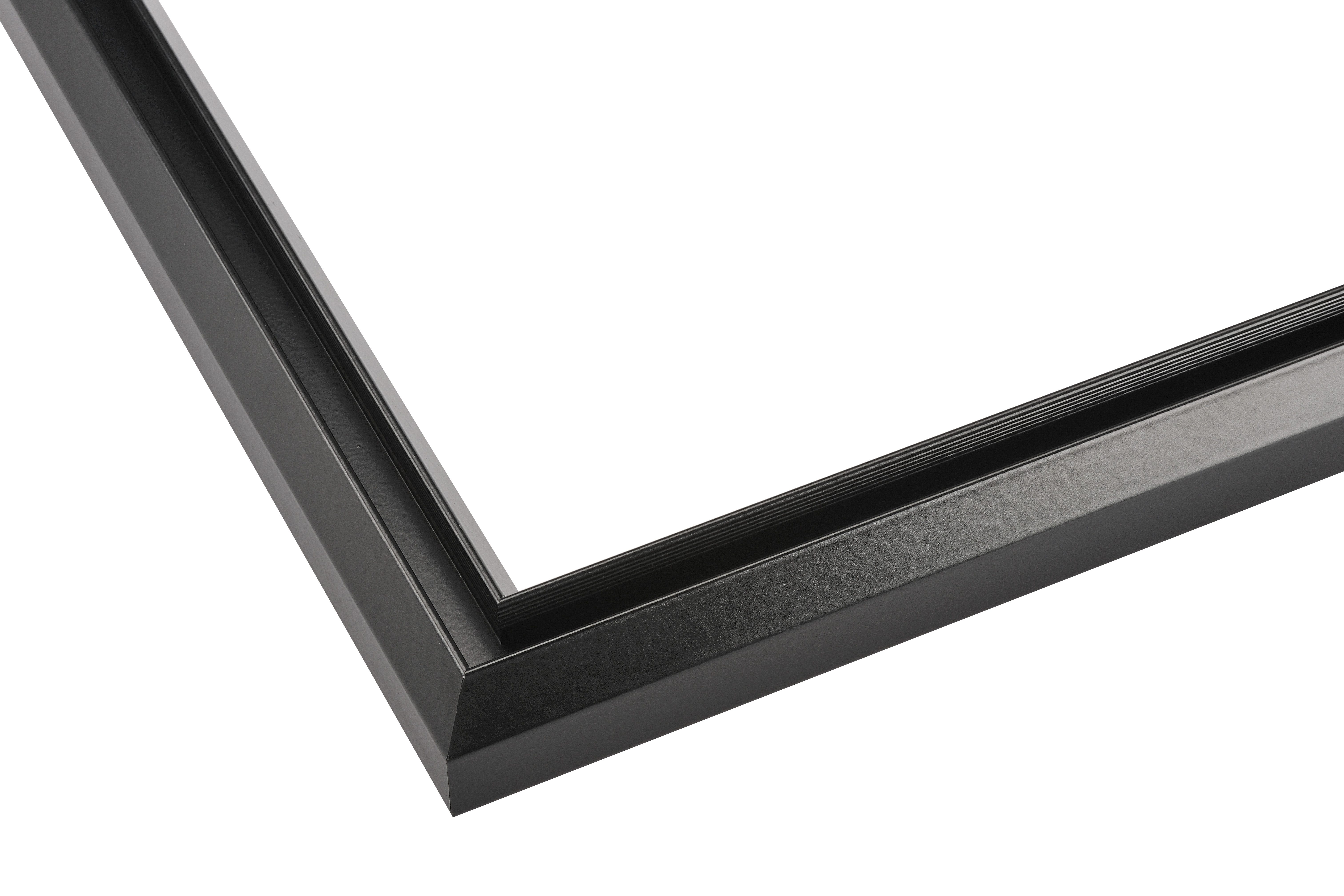 Close-up of the Matte Black hardware finish available for our semi-frameless shower screens.